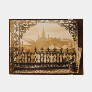 New Orleans Balcony Vintage Image Doormat