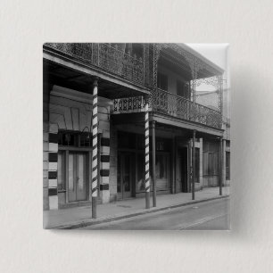 New Orleans Barbershop, 1930s 2 Inch Square Button