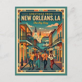 New Orleans Big Easy Vintage Style Postcard