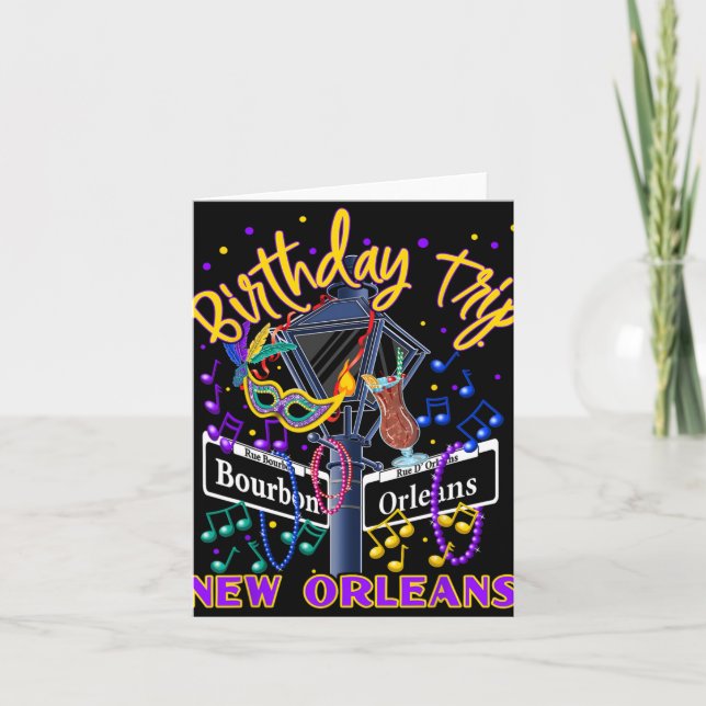 New Orleans Birthday Trip French Quarter Girls Tri Card (Front)