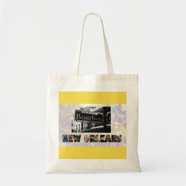New Orleans Bourbon Street Beads NOLA Tote Bag (Front)