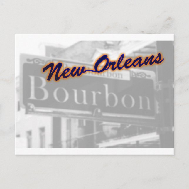 New Orleans Bourbon Street French Quarter Travel Postcard (Front)