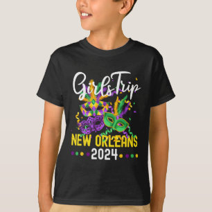 New Orleans Bychelorette Party Mask Mardi Gras Gir T-Shirt