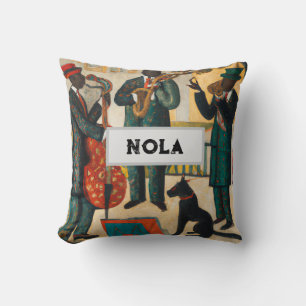 New Orleans Cajun Jazz Trio  Throw Pillow