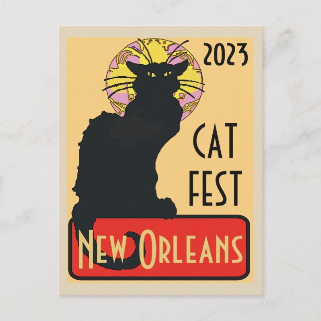  New Orleans Chat Noir Edit Text  Poster Postcard (Front)