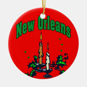 New Orleans Christmas Tree Ceramic Ornament