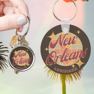 New Orleans City Louisiana Retro Vintage Keychain