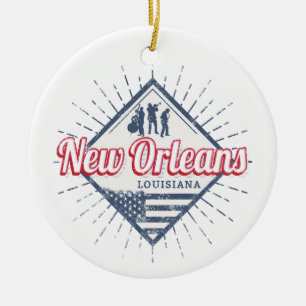 New Orleans City Louisiana United States Vintage Ceramic Ornament