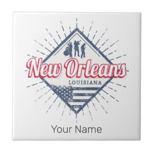 New Orleans City Louisiana United States Vintage Tile