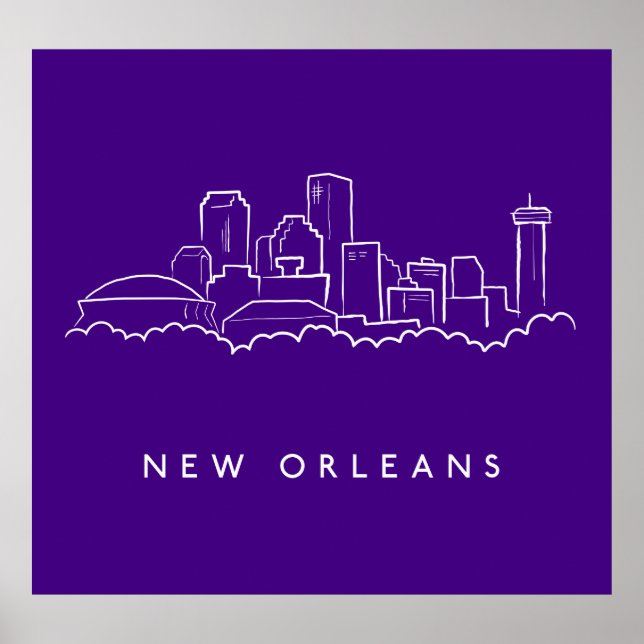 New Orleans City Skyline Poster (Front)