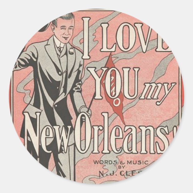 New Orleans Classic Round Sticker (Front)
