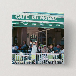 New Orleans Coffee and Beignets 2 Inch Square Button