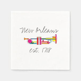 "New Orleans" Cool Jazz Trumpet Napkin