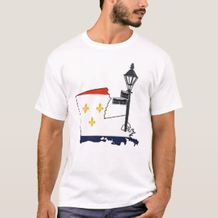 New Orleans Cool Map USA Mardi Gras T-Shirt