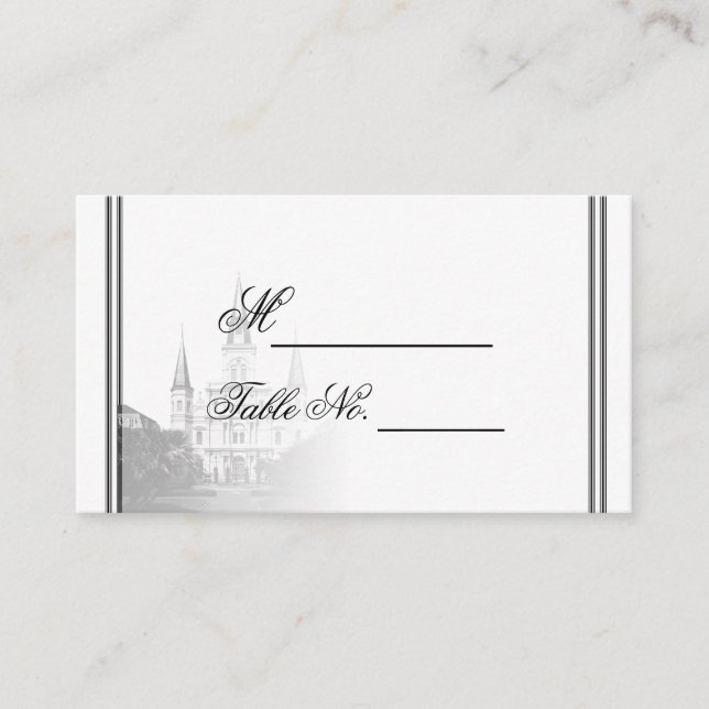 New Orleans Destination Wedding Place Card (Front)