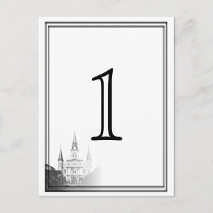 New Orleans Destination Wedding Table Number Postcard