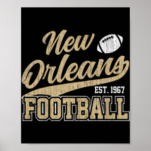 New Orleans Distressed Football Team Fan Srts  Poster