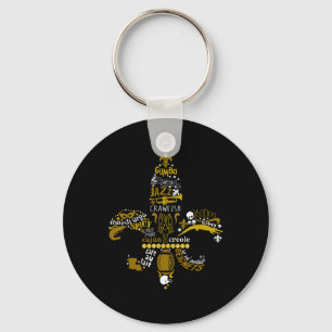 New Orleans Fleur-de-lis Southern Life Men Women Keychain