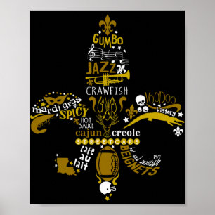 New Orleans Fleur-de-lis Southern Life Men Women Poster
