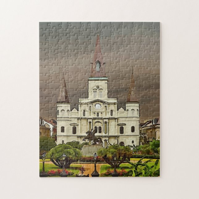 New Orleans French Quarter Church Jigsaw Puzzle (Vertical)