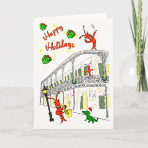 New Orleans French Quarter Happy Holidays Holiday Card