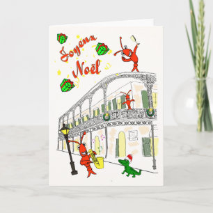 New Orleans French Quarter Joyeux Noël Holiday Card