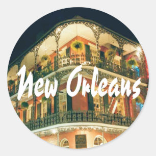 New Orleans French Quarter photo Classic Round Sticker
