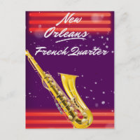 New Orleans French Quarter Saxophone travel poster