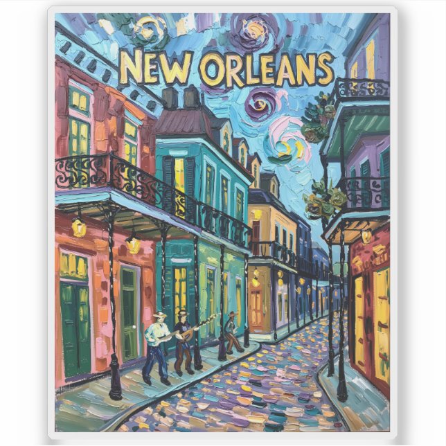 New Orleans French Quarter Van Gogh Style Travel (Front)