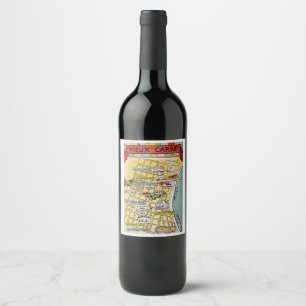 New Orleans French Quarter  Wine Label
