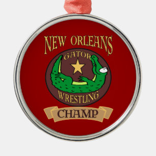 New Orleans Gator Fest Alligator Champ Metal Ornament