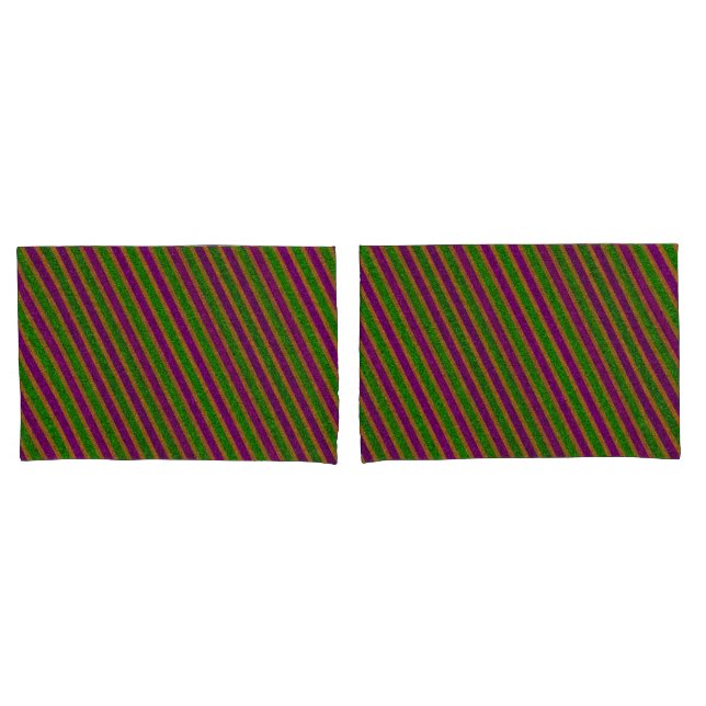 New Orleans Glitter Stripes Pillowcase (Front-Set)