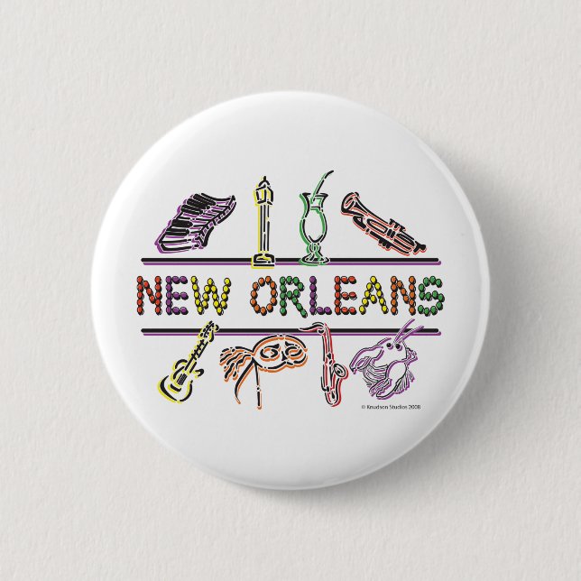 New-Orleans-ICONS- copy 2 Inch Round Button (Front)
