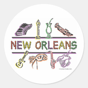 New-Orleans-ICONS- copy Classic Round Sticker