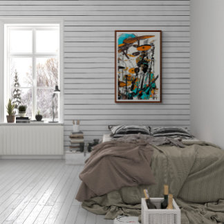 New Orleans Jazz Man Abstract Art Poster