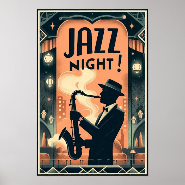 New Orleans Jazz Night – Vintage Art  Poster (Front)