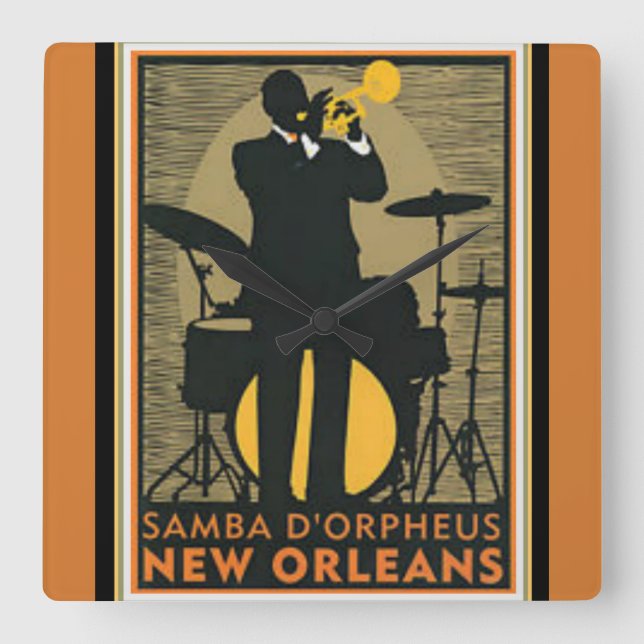 New Orleans Jazz Wall Clock (Front)