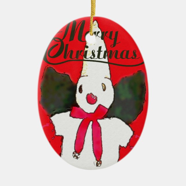 New Orleans Little Snowman Ceramic Ornament (Front)