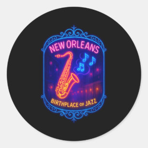 New Orleans, Louisiana, Birthplace Of Jazz Classic Round Sticker