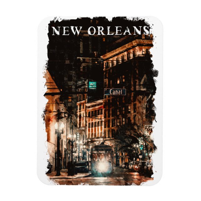 New Orleans Louisiana City View Magnet (Vertical)