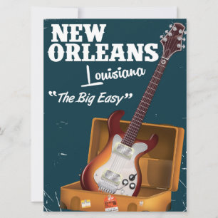 New Orleans Louisiana Electric Guitar poster