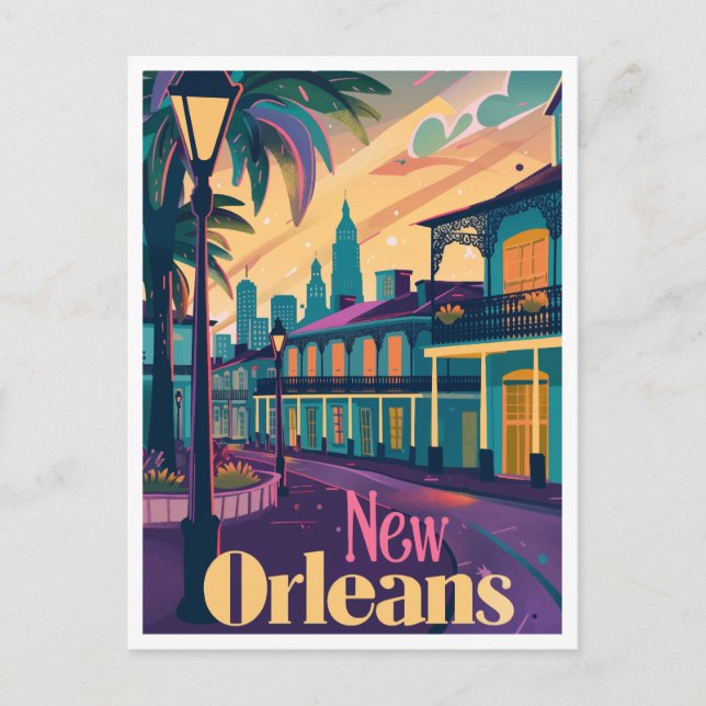 New Orleans Louisiana French Quarter at Sunset Postcard (Front)