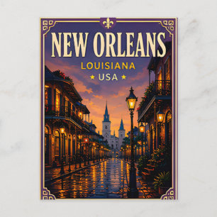 🎷 New Orleans Louisiana French Quarter Postcard