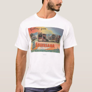 New Orleans, Louisiana - Large Letter Scenes T-Shirt