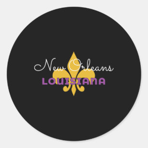 New Orleans Louisiana Mardi Gras 2025 Fleur De Lis Classic Round Sticker