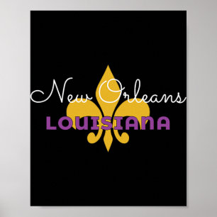 New Orleans Louisiana Mardi Gras 2025 Fleur De Lis Poster