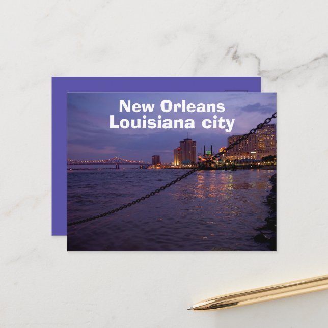 New Orleans Louisiana Mississippi river Postcard (Front/Back In Situ)