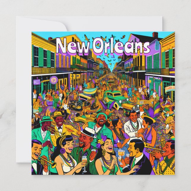New Orleans, Louisiana People Having Fun (Front)