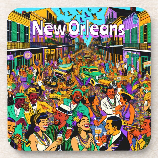New Orleans, Louisiana People Having Fun Coaster (Front)