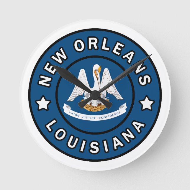 New Orleans Louisiana Round Clock (Front)